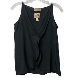 VTG Femina Workers for Freedom Womens 2 Black Tank Top Blouse Made In England